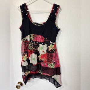 Dolcezza Tropical Print Tank Tunic - Fits L/XL